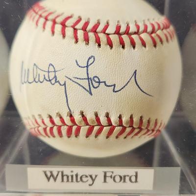 Whitey Ford Signed Baseball In Collectors Case