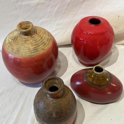 Vibrant Red Pottery Vases (LR-ES)