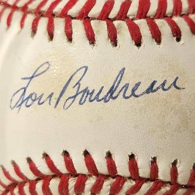 Lou Boudreau Signed Baseball In Collectors Case