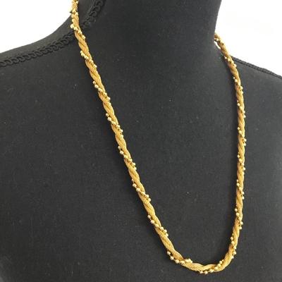 Vintage gold toned mesh necklace