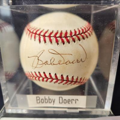 Bobby Doerr Signed Baseball In Collectors Case