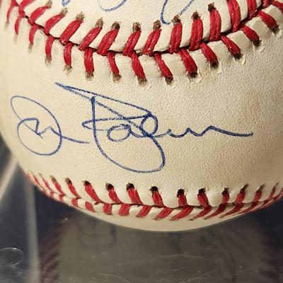 20 game Winners 1971 Palmer McNally Cuellar Dobson Signed Baseball In Collectors Case