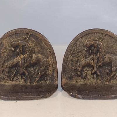 'End of the Trail' Design Metal Bookends