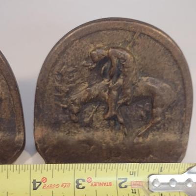 'End of the Trail' Design Metal Bookends
