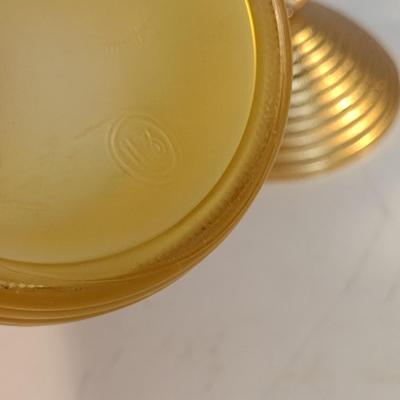 Vintage Glass Honey Jar with Metal Lid and Spoon