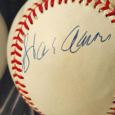 500 Home Runs Club 3000 Hits Eddie Murray Hank Arron Willie Mays Signed Baseball In Collectors Case
