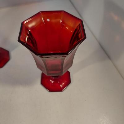 Water Goblets- 12 Pieces- Ruby Octagonal by Independence Glass