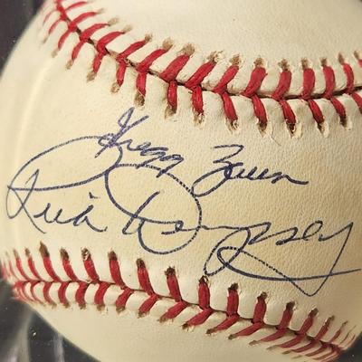 Gregg Zaun & Rick Dempsey Signed Baseball In Collectors Case