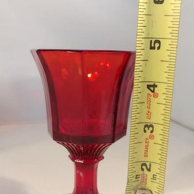 Juice/Wine Glasses- 12 Pieces- Ruby Octagonal by Independence Glass