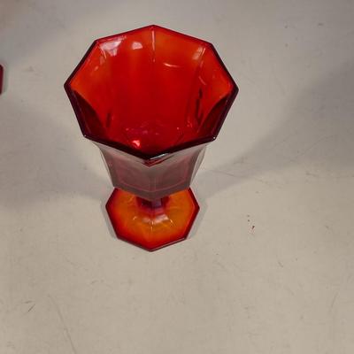 Juice/Wine Glasses- 12 Pieces- Ruby Octagonal by Independence Glass