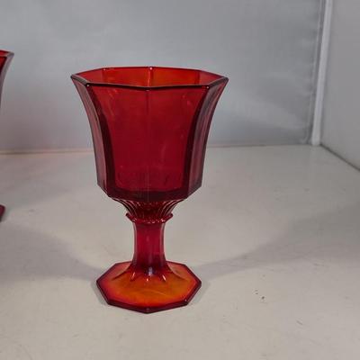 Juice/Wine Glasses- 12 Pieces- Ruby Octagonal by Independence Glass