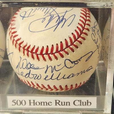 500 Home Run Club Mays Williams Mantle Jackson McCovy Banks Killabrew Robinson Signed Autograph Baseball In Collectors Case