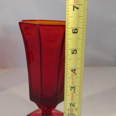 Iced Tea Glasses- 12 Pieces- Ruby Octagonal by Independence Glass