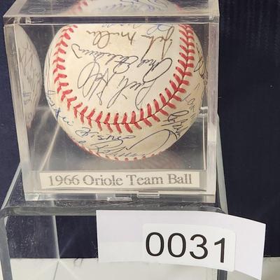 1966 Baltimore Orioles Team Signed Baseball In Collectors Case