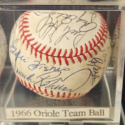 1966 Baltimore Orioles Team Signed Baseball In Collectors Case