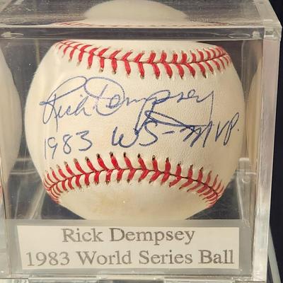Rick Dempsey 1983 Signed Official World Series Ball Baseball In Collectors Case