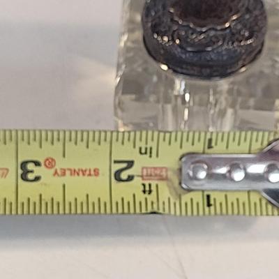 Vintage J.G.&S. Ink Well with Sterling Silver Collar and Lid