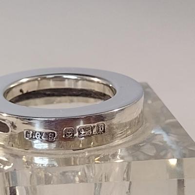 Vintage J.G.&S. Ink Well with Sterling Silver Collar and Lid