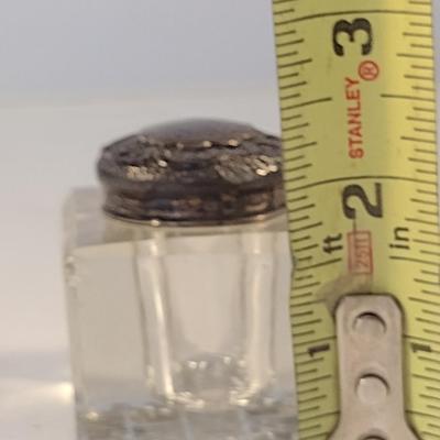 Vintage J.G.&S. Ink Well with Sterling Silver Collar and Lid