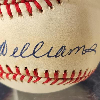 Ted Williams Signed Baseball In Collectors Case