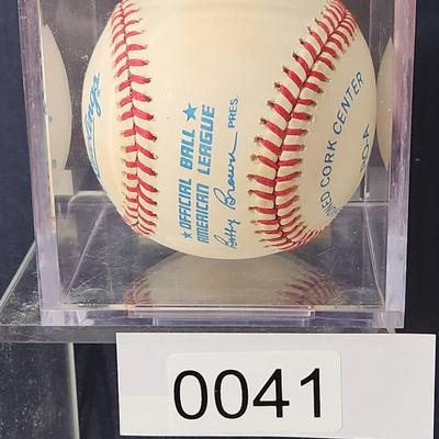 Ted Williams Signed Baseball In Collectors Case