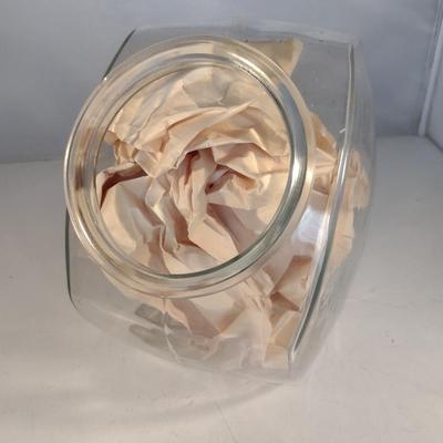 Tilted Glass Candy/Cookie Jar with Metal Lid