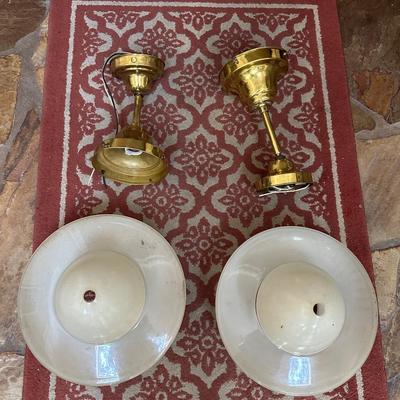 TWO Vintage MCM Light Fixtures