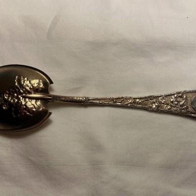 EGLANTINE BY GORHAM FULL SET OF 12 STERLING/GW ICE CREAM SPOONS W/ STRAWBERRY 6"