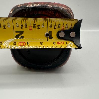 Signed Folk Art on Amber Glass Bottle