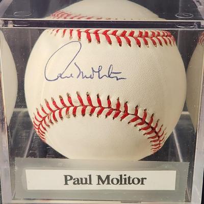 Paul Molitor Signed Baseball In Collectors Case