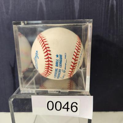 Phil Rizzuto Signed Baseball In Collectors Case