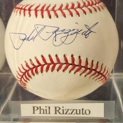 Phil Rizzuto Signed Baseball In Collectors Case