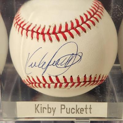 Kirby Puckett Signed Baseball In Collectors Case