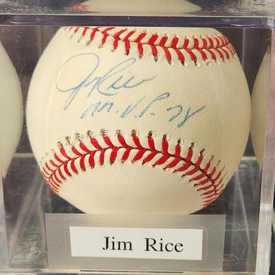 Jim Rice MVP 78 Red Sox Signed Baseball In Collectors Case