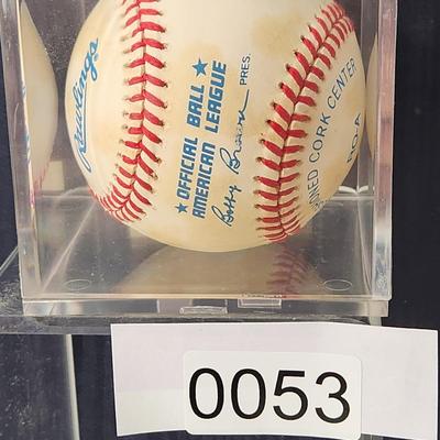 Chuck Thompson HOF 93 Baltimore Orioles " Ain't the Beer Cold" Signed Baseball In Collectors Case