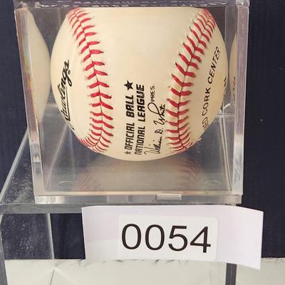 Warren Spahn Signed Baseball In Collectors Case