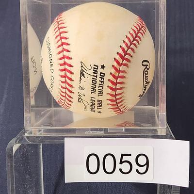 Hank Aaron Signed Baseball In Collectors Case