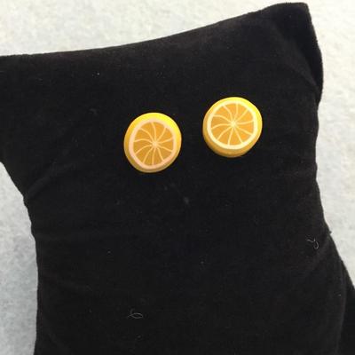 Little lemon, slice stud earrings