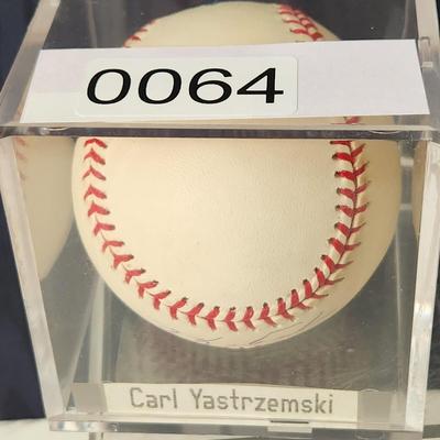 Carl Yastrzemski HOF 89 Signed Baseball In Collectors Case