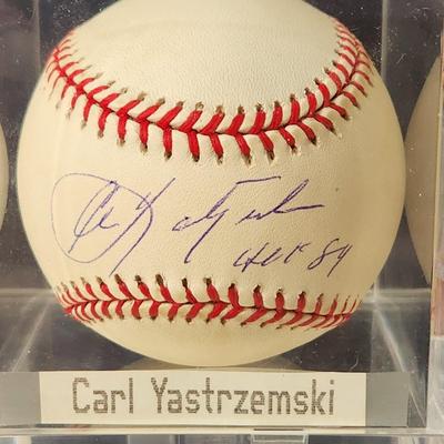 Carl Yastrzemski HOF 89 Signed Baseball In Collectors Case