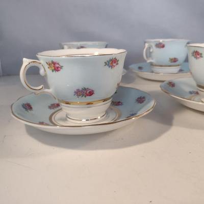 Colclough English Bone China Cups and Saucers- Six Sets