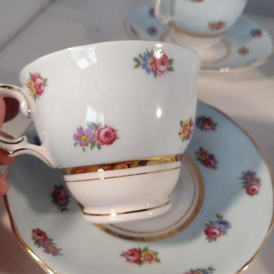 Colclough English Bone China Cups and Saucers- Six Sets