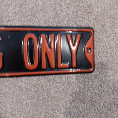 THICK METAL SIGN WITH RAISED LETTERS