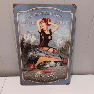 SOUTHERN PACIFIC RAILROAD TIN SIGN