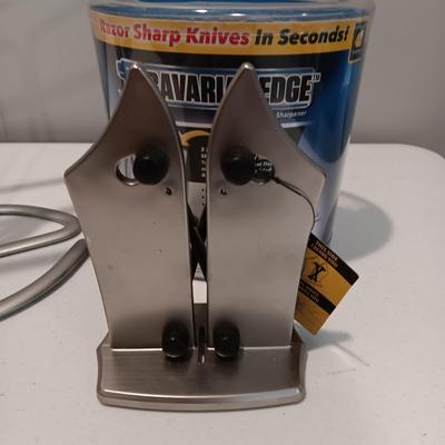 LIKE NEW BAVARIAN EDGE KNIFE SHARPENER AND HAND TOWEL HOLDER