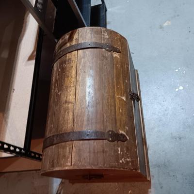 WOODEN TRUNK WITH IRON HARDWARE