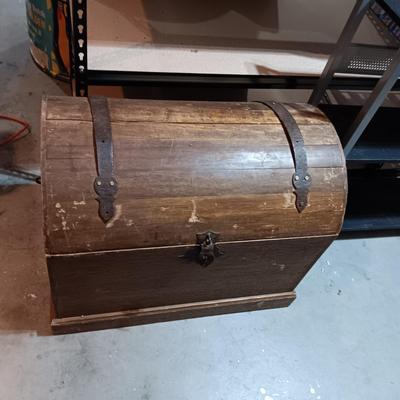 WOODEN TRUNK WITH IRON HARDWARE