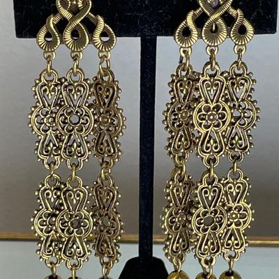 Vintage Signed Filigree Earrings