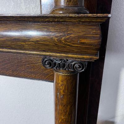 Antique Oak Mantle w/Mirror