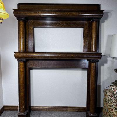 Antique Oak Mantle w/Mirror
